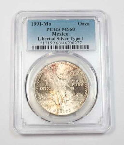 1991�N Mo PCGS MS68 �^�C�v1 ���L�V�R �g�[�� 1�I���X �V���o�[ ���x���^�b�h �A�� �I���U �R�C�� 39584A**
