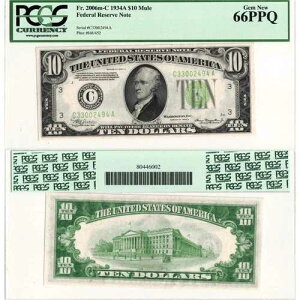 �A�����J���O�� 1934�N 10�h�� �~���[���A�M������s�� Fr. 2006m-C - PCGS Gem UNC-66 P