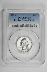 1956�N 25�Z���g �V���o�[ �v���[�t ���V���g�� �N�H�[�^�[ PCGS PR 67 Rev �_�C �K�E�W FS-701