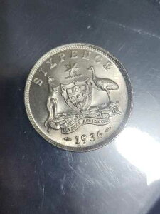 �I�[�X�g�����A 1936 SIXPENCE CH UNC