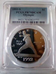 1992-S 1�h�� �I�����s�b�N�싅�L�O��� PCGS PR70DCAM NFC POP (144)