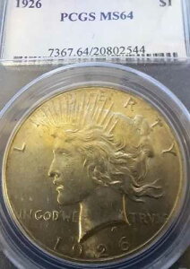 1926�N-P �s�[�X�V���o�[�h�� PCGS-64 �������S�[���f���J���[�g�[���L�[ 1.93MM �l����