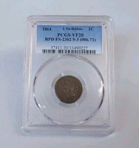 1864�N�C���f�B�A���w�b�h�Z���gRPD FS-2302 S-3 PCGS VF20 L ���{���X�m�[3