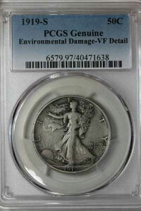 1919 S 50C PCGS ���K�i ���_���[�W���� - VF �ڍ� �E�H�[�L���O�E���o�e�B