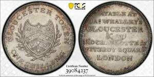 1811�N �C�M���X �O���X�^�[ JA �E�H�[���[�̃V�����O�g�[�N�� �_���g��-11 PCGS AU55