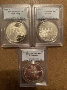 PCGS �A�g�����^ �I�����s�b�N ���b�g 1995 �̑� PR68DCAM 1996 PR66DCAM �{�[�g ���荂����