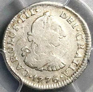 1776�N PCGS VF 25 �y���[ 1/2���A�� �`���[���Y3�� �A���n�v���R�C�� (25082802C)