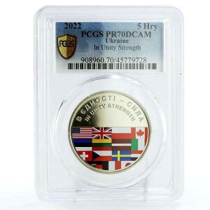 �E�N���C�i 5�O���u�i ����� ���� PR70 PCGS CuNi �R�C�� 2022