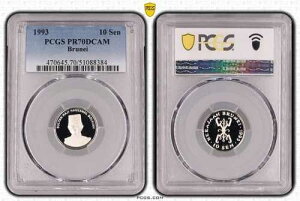 �u���l�C �V���o�[ �v���[�t 10 �Z�� �R�C�� 1993 �N KM#36a PCGS �O���[�f�B���O PR70 �g�b�v�|�b�v ??