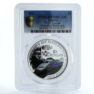 ���x���A 5�h�� TGV Reseau Train Railroad PR70 PCGS ��� 2011�N