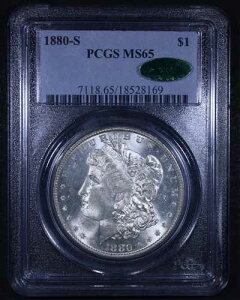 1880-S ���[�K�� �V���o�[ �_���[ - $1 PCGS MS65 CAC ? - �f�G�ȃR�C��!