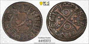 1626�N �o���Z���i �X�y�C�� 1/2 �N���A�`�A �J���R 534 PCGS XF40 �g�b�v�|�b�v 1/0 �t�@�C�i�[ ���A 2280
