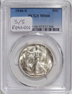1946�N�t�� 50�Z���g PCGS MS 66 ~ RPM-001 �E�H�[�L���O�E���o�e�B �n�[�t�_���[ RPM �o���G�e�B