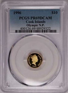 1996�N �N�b�N���� 10�h������ �I�����s�b�N�������� Km# 285 PCGS PR69 DCAM