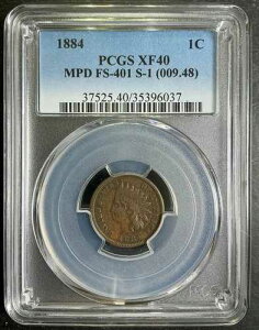 PCGS XF40 1884�N �C���f�B�A���w�b�h �Z���g CHOICE MPD FS-401 �X�^�[�I���V�[���h S-1 �X�m�[ 1 SZ