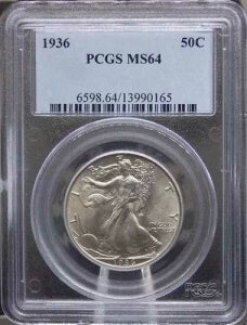 :1936-P 50C �E�H�[�L���O�E���o�e�B�E�Z���N�g PCGS MS64 (FSTB) ���A�E�u���X�g�z���C�g�E�n�C�O���[�h