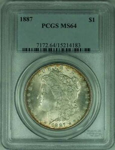 1887�N �����K�� �V���o�[ �_���[ �R�C�� $1 PCGS MS64 ���C�g�g�[�� (32 G)