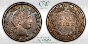 1892-O �o�[�o�[ �_�C�� CACG AU-55 CAC - ���ɃJ���t���Ȉꖇ!