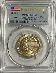 2021�N P B $1 VA �A�����J���E�C�m�x�[�V�����E�h�� �x�C�u���b�W PCGS MS67 �t�@�[�X�g�X�g���C�N