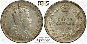 1906�N�J�i�_10�Z���gPCGS AU55