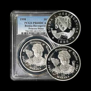 �{�X�j�A�B1998�N�A10�}���N�A�V���o�[ - PCGS PR68 - �g�b�v�|�b�v?? �_�C�A�i��