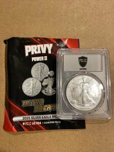 2025�N (P) $1 PCGS MS70 �V���o�[�C�[�O�� �C�[�O���E�v���r�[�E�t���b�O�E�R�A �E���g���E�u���C�N�X�E���x���t��