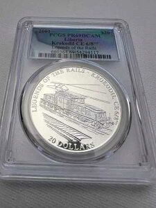 ���x���A 2001 �V���o�[ $20 �N���R�f�B�� CE 6/8'''' PCGS PR69 DCAM