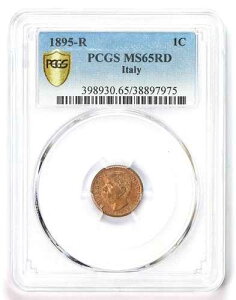P016�A�C�^���A�A�E���x���g 1 ���A1 Centesimo 1895 R�A���[�}�����ǁAPCGS MS65RD�ATOP POP!