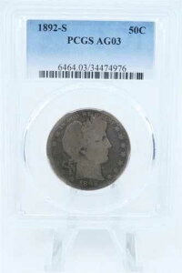 1892-S PCGS AG03 �o�[�o�[ �n�[�t�_���[ �r�W�l�X �X�g���C�N 50�Z���g