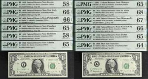 1963�N 1�h�� �A�M������s�� PMG 68EPQ PMG �O���[�f�B���O�ςݒn��Z�b�g 12���Z�b�g