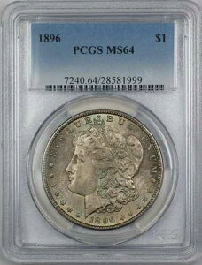 1896�N �����K�� �V���o�[�h�� 1�h���R�C�� PCGS MS-64 �g�[�� (4A)