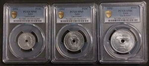 ���I�X 3 DIF UNC �R�C���Z�b�g 10 - 50 KIP 1952 �N ESSAI PCGS �O���[�f�B���O SP65 - SP66