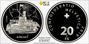 2019�N �X�C�X Bl?mlisalp ���C�D 20�t���� �V���o�[ PCGS PR69DCAM �v���[�t