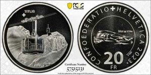 2023�N �X�C�X �G�A���A���P�[�u���J�[ �e�B�g���X 20�t���� �V���o�[ PCGS PR69DCAM �G�f�B�V���� 3,250-