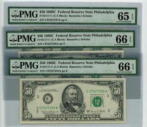Fr. 2117-C $50 1969C �A�M������s�� 3 �A�� 65-66EPQ PMG DC-2649