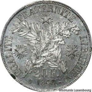 TT0203 �� 2nd TOP POP 20�t���� �R���N�[�� �G�b�T�C �I�� �o�[�� 1848 A �p�� PCGS SP64