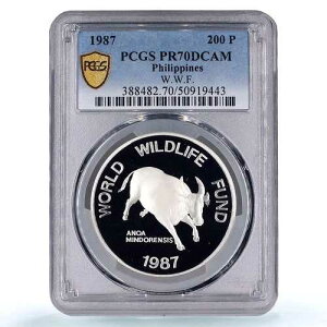 �t�B���s�� 200 �s�\ �~���h�� �Y�� �쐶���� WWF ���� PR70 PCGS ��� 1987�N