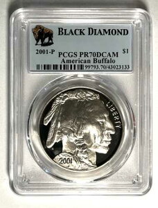 �m�[�E�A�E�z�[�h �I���W�i�� 2001 P �o�b�t�@���[ 1�h�� �V���o�[ PCGS PR70 �u���b�N�_�C�������h �t���C�U�[ GSH