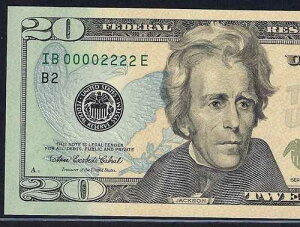 ???? 2006 $20 �_�u�� �N���b�h S/N ??IB 00002222 E?? PCGS ��� �V�i 65 PPQ �f���炵��!