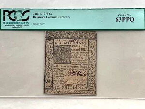 1776�N1��1�� - �f���E�F�A�B 6�V�����O �A���n�ʉ� PCGS 63PPQ �`���C�X�V�i