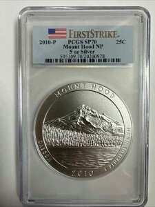 2010-P �}�E���g�t�b�h ATB 5�I���X �V���o�[�R�C�� PCGS SP70 �t�@�[�X�g�X�g���C�N �t���b�O���x��