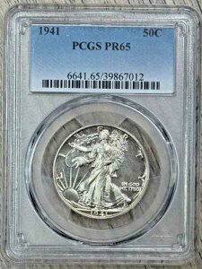 1941�N �E�H�[�L���O�E���o�e�B 50�Z���g �v���[�t �V���o�[ �n�[�t�h�� PCGS PF 65�A�uNO AW�v