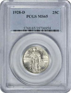 1928-D �X�^���f�B���O ���o�e�B �V���o�[ �N�H�[�^�[ DDR 1-R-II MS65 PCGS