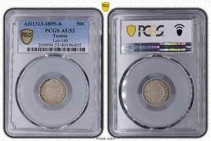 �`���j�W�A ��� 50�T���`�[�� AU 1895 A AH1313 �N KM#223 ALI III PCGS AU53