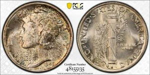 1945�N S�g�[�� �}�[�L�����[�_�C�� FS-504 ���]S PCGS MS 66 FB �g�[�� �V���o�[�R�C�� 10�Z���g