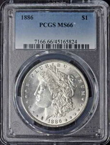 1886�N �����K����� - PCGS MS66 VAM-1C 3+2 �N���b�V�� REV Hot 50 ?COINGIANTS?
