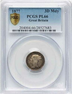�p�� - 1877�N �r�N�g���A�E�}�E���f�B 3P - PCGS PL66 - �f���炵���F - �g�b�v�|�b�v�ō��O���[�h