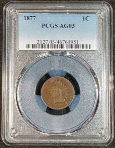 1877�N �C���f�B�A���w�b�h �Z���g PCGS AG03 2127.03/46761951 �󏭃R�C��