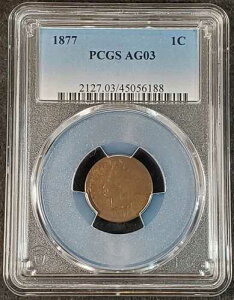 1877�N �C���f�B�A���w�b�h �Z���g PCGS AG03 2127.03/45056188 �󏭃R�C��
