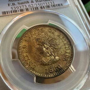 1860�N F.B. SMITH & HARTMANN M-NY-818 �^�J���C���f�B�A�� PCGS MS62 NYC �g���[�h�g�[�N��